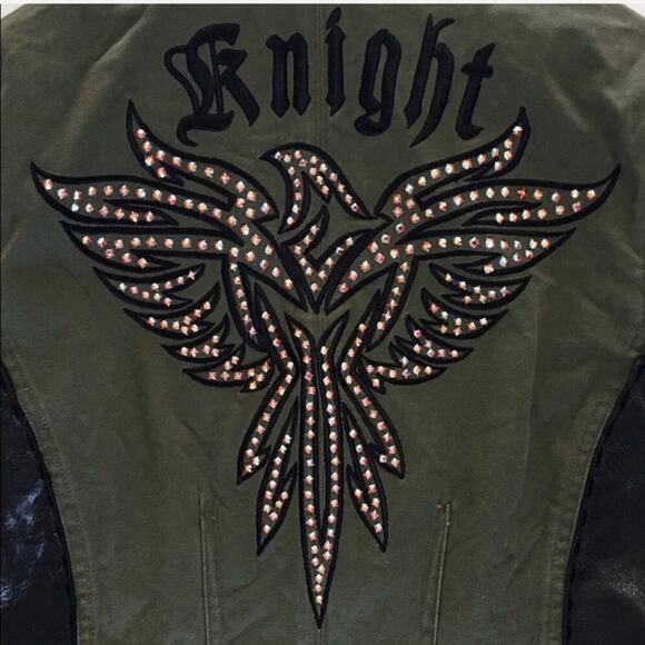 Jaded by Knight Swarovski crystal Military jacket Phoenix RARE medium M - Picture 6 of 10